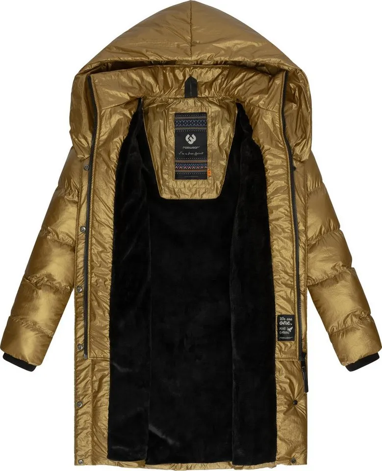 ragwear ragwear Kurzmantel Natalka Bling Damen Wintermantel in schimmernder Optik, Goldfarben, – Produktbild 1 von 5