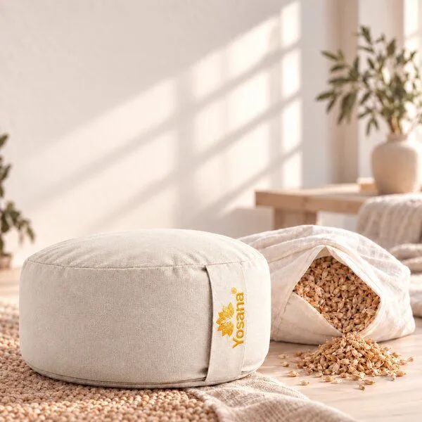 Yosana Yosana Yogakissen rund, Meditationskissen 30x15cm, Natur, – Produktbild 7 von 8