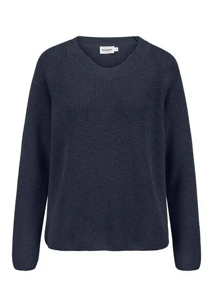 hessnatur hessnatur Pullover Relaxed aus reiner Bio-Baumwolle, Marine, – Produktbild 3 von 4