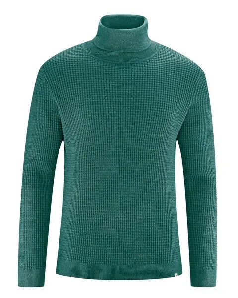 HempAge HempAge Rollkragen Pullover Herren Hanf/Biobaumwolle, Spruce(grün), – Produktbild 1 von 3