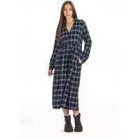 KOMODO KOMODO Damen vegan Kleid Highland Navy Grün Kariert – Produktbild 1 von 1