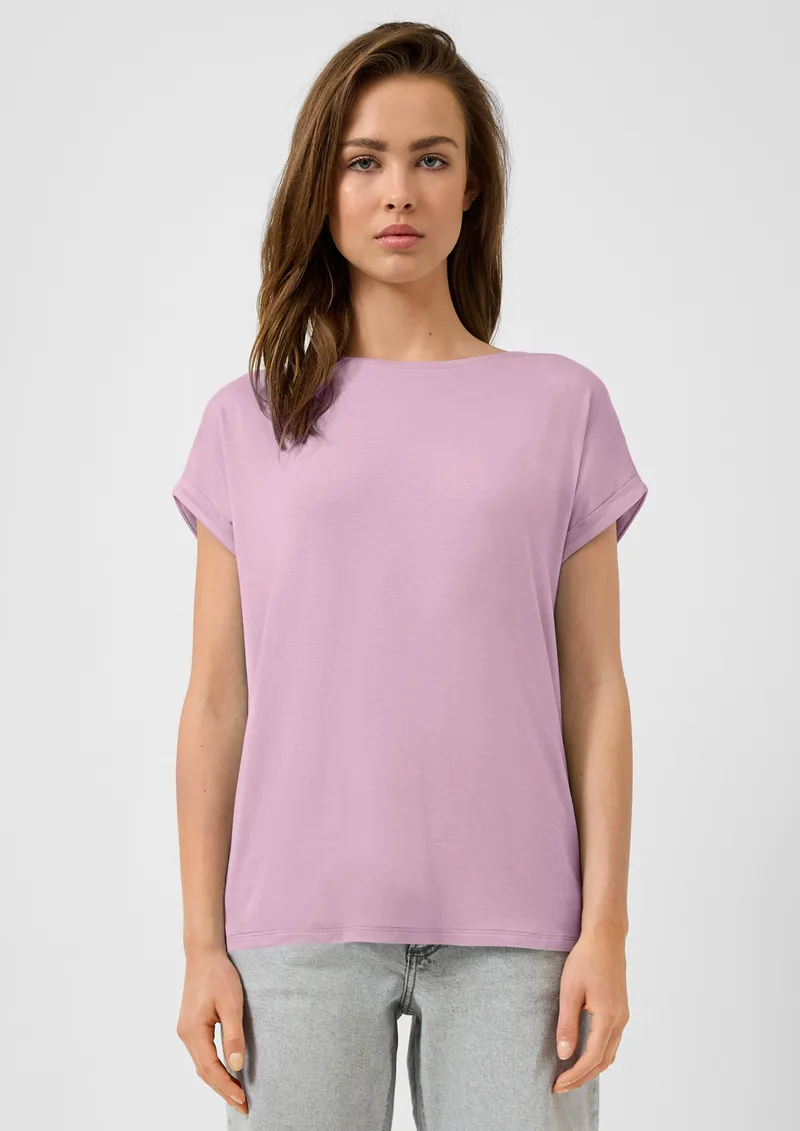 QS QS T-Shirt aus Lyocellmix, Pink, – Produktbild 2 von 3