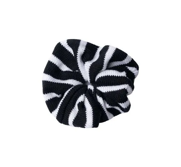 Kopyto Kopyto ROZELLA RWS – großes gestricktes Scrunchie für Haare mit Streifen, Schwarz/weiß, – Produktbild 1 von 3