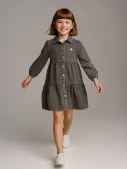 Vertbaudet Vertbaudet Mädchen Kleid aus Light-Denim er denim – Produktbild 1 von 1