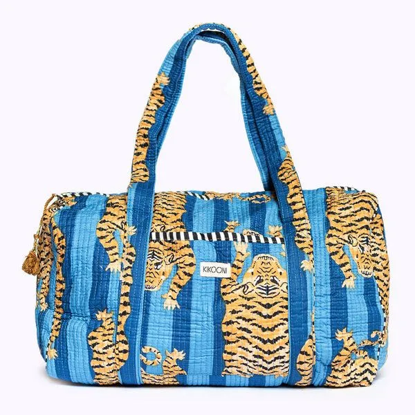 KIKOONI KIKOONI handgefertigte große Baumwolltasche "K. Shopper", Poppy tiger ocean, – Produktbild 1 von 4