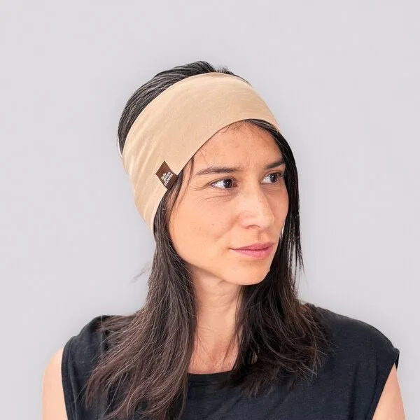 Liebe Deinen Planeten Liebe Deinen Planeten Bio Stirnband Basic - elastischer Baumwoll Jersey in vielen Farben, Sand, – Produktbild 1 von 4