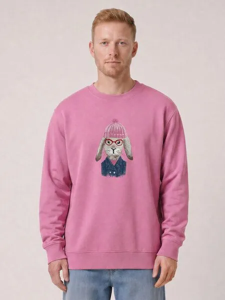 watapparel watapparel Sweatshirt Unisex Hase, Bubble pink, – Produktbild 2 von 2