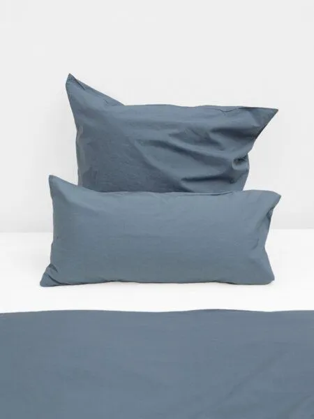 erlich textil erlich textil Michel Kopfkissenbezug aus Bio-Baumwolle, Leinen Mix, made in Europe, Taubenblau, – Produktbild 2 von 6