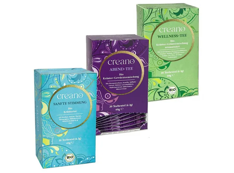 Creano Tee 60x “Calm down” Biotee-Mix (Wellness-Tee,Sanfte Stimmung,Abend-Tee)*, 1 x 60 St. – Produktbild 5 von 5