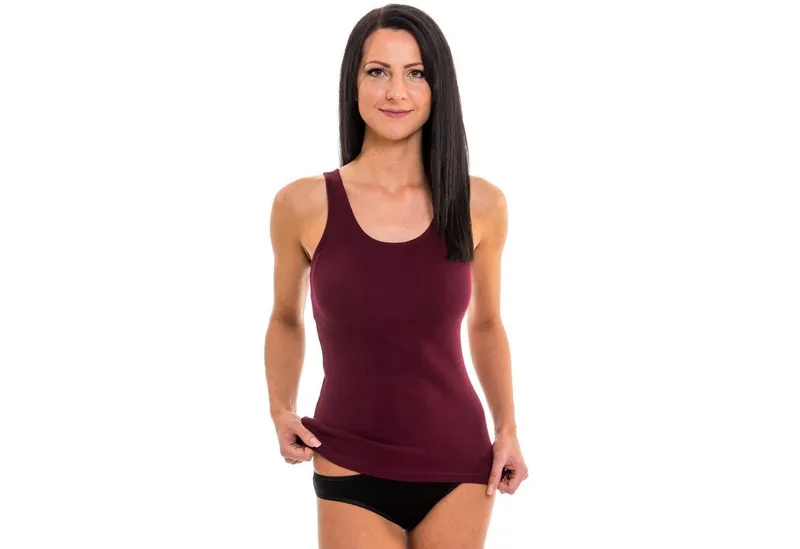 HERMKO Achseltop Achselhemd Tank Top, Achselhemd, Bio-Baumwolle, Basic, Shirt, Feinripp, Rot, – Produktbild 2 von 2