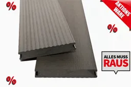 woodstore24 *Abverkauf* WPC Massivdiele WoodoMadeira, 20 x 140 mm 3 m lang, anthrazit, geriffelt / glatt, beidseitig begehbar - 2. Wahl / Restposten – Produktbild 1 von 1
