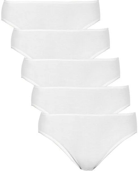 Haasis Bodywear Haasis Bodywear Damen Mini Slip Feinripp 5er Pack, Weiss, – Produktbild 1 von 4