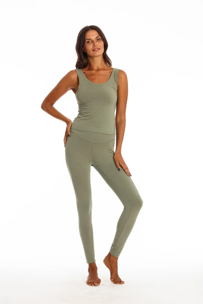 RAVENS VIEW IBIZA RAVENS VIEW IBIZA Damen vegan Legging Deva Khaki Grün, Grün, – Produktbild 2 von 2
