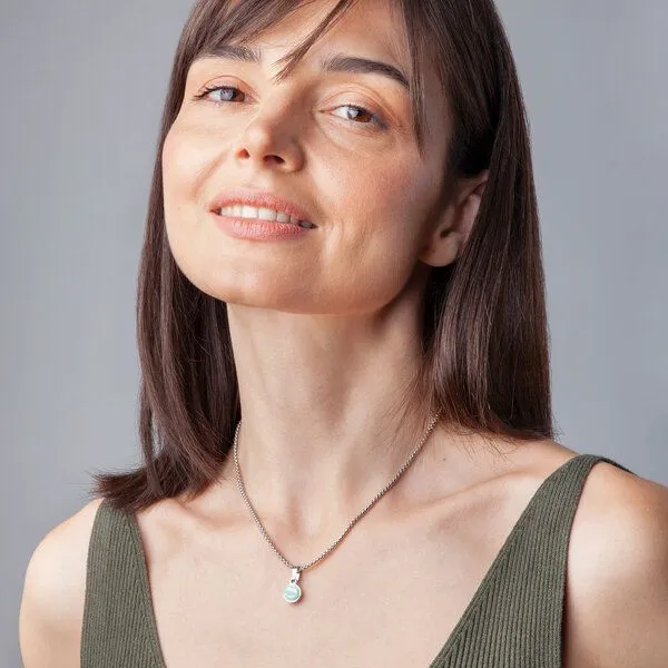 ALEXASCHA ALEXASCHA Kurze Kette mit Anhänger | Mix & Match | Silber, Minzgrün, – Produktbild 2 von 4
