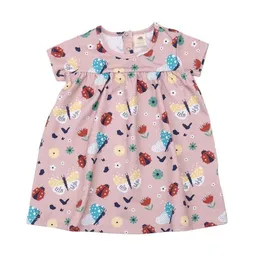 Walkiddy Baby-Babydoll-Kleid GOTS zertifiziert – Pink mit Marienkäfer- & Schmetterlingsmuster | Walkiddy – Produktbild 1 von 1