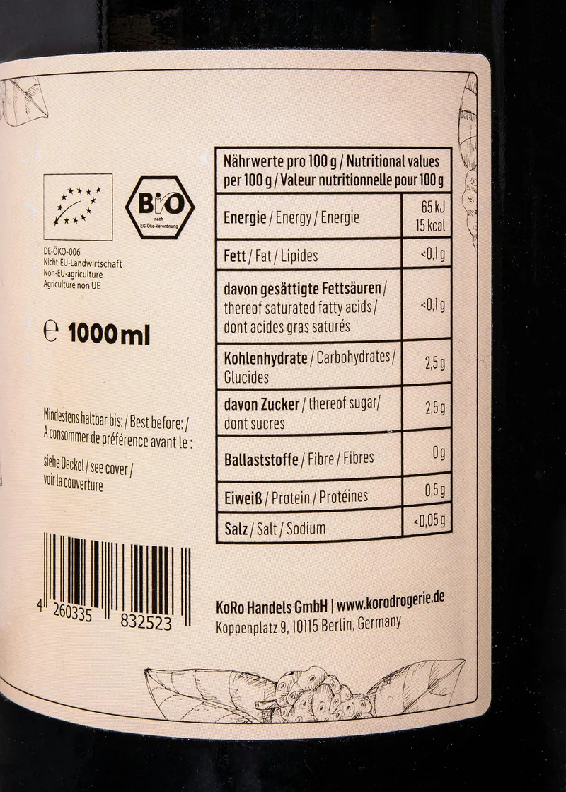 KoRo Bio Noni Saft 100 % Direktsaft 6 x 1 L – Produktbild 4 von 5