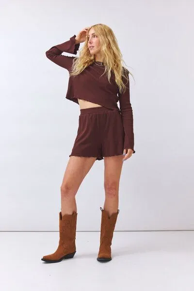 Baìge the Label Baìge the Label Baramee Short mit Rollsaum, Chocolate, – Produktbild 4 von 4