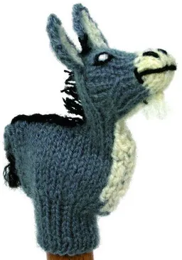 El Puente El Puente Gestrickte Fingerpuppe "Esel" | Fair Trade & Handmade aus Peru – Produktbild 1 von 1