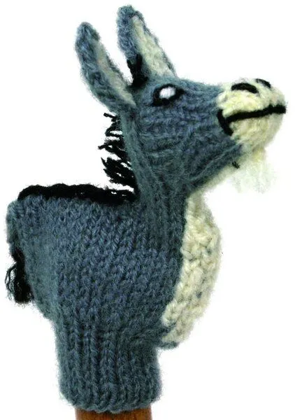 El Puente El Puente Gestrickte Fingerpuppe "Esel" | Fair Trade & Handmade aus Peru, Mehrfarbig, – Produktbild 1 von 1