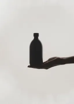 Schwarze Glasflasche mit Deckel – Produktbild 1 von 1