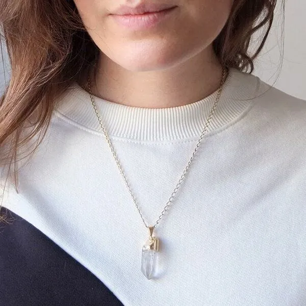 Crystal and Sage Bergkristall Halskette von Crystal and Sage vergoldet, Gold, – Produktbild 2 von 2