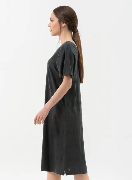 ORGANICATION ORGANICATION Jerseykleid aus Bio-Baumwolle, Onyx, – Produktbild 3 von 4