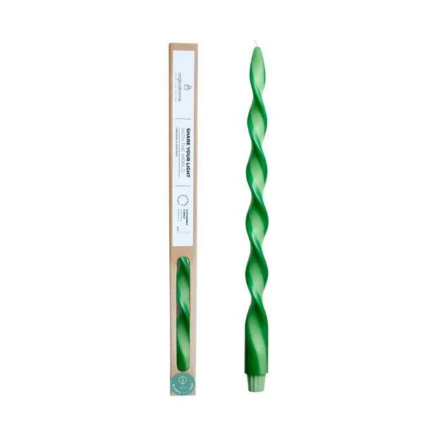 Originalhome Originalhome Gedrehte Duo Kerze für bewusste Geschenke - paraffinfrei & vegan., Grün (apple), – Produktbild 1 von 3