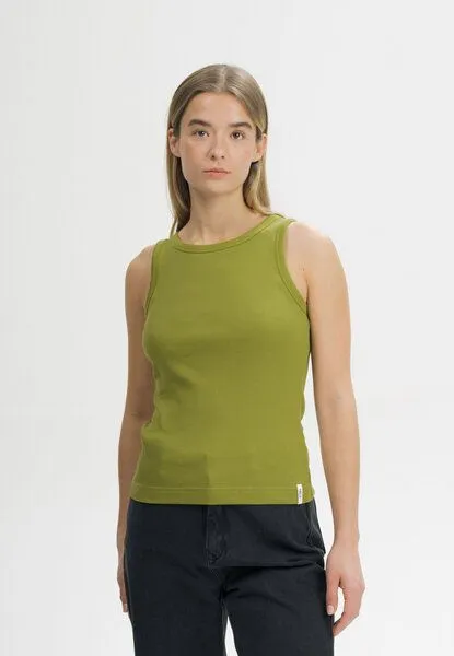 MELA MELA Ripp Tanktop Style DRISNA aus 100% Bio-Baumwolle, Golden green, – Produktbild 1 von 4