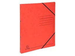 Exacompta 10 Exacompta Ringbücher, Colorspan-Karton, 355 g/m², DIN A4, Gummizug, 2 Ringe, rot – Produktbild 1 von 1