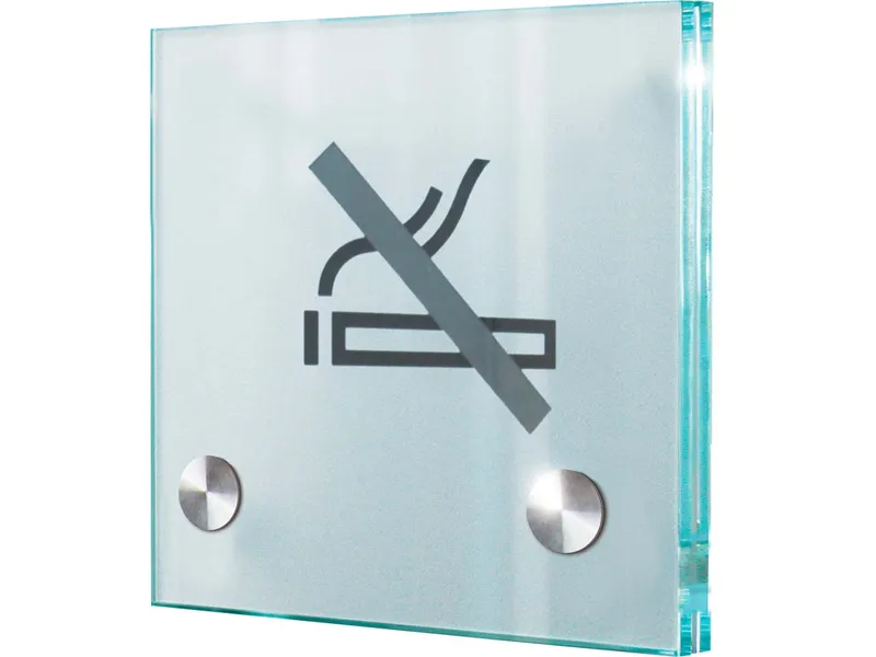SignSystems SignSystems Türschild "Cristallo" 10 x 10 cm, 2 Halter, Ø 13 mm – Produktbild 1 von 1