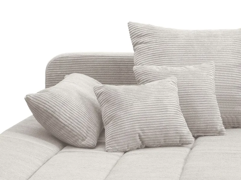 Home affaire Ecksofa Imola, bequem, aktuelle Steppung im Sitz, L-Form, Breite 270cm, wahlweise mit Bettfunktion, Silberfarben, – Produktbild 1 von 5