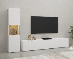 Home affaire Wohnwand Ava, Wohnzimmer-Set hängend/stehend montierbar, Vitrine, Lowboard, 2-tlg. – Produktbild 1 von 1