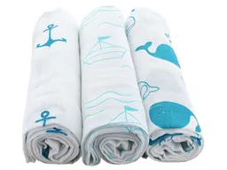HANS NATUR Spucktücher Bio-Baumwolle 3er-Set Blue Maße 75 x 75 cm – Produktbild 1 von 1