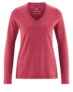 HempAge Hempage Damen vegan T-Shirt Sportlich Langärmelig Barolo Rosa – Produktbild 1 von 1