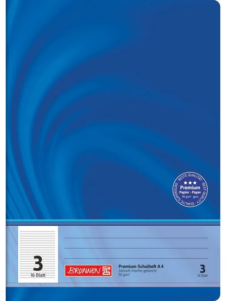 Baier & Schneider Schulheft Schulheft Premium Vivendi A4 Lineatur 3 blau, zwei Linien pro Zeile 3 5 mm Abstand Lineatur 3 – Produktbild 2 von 2