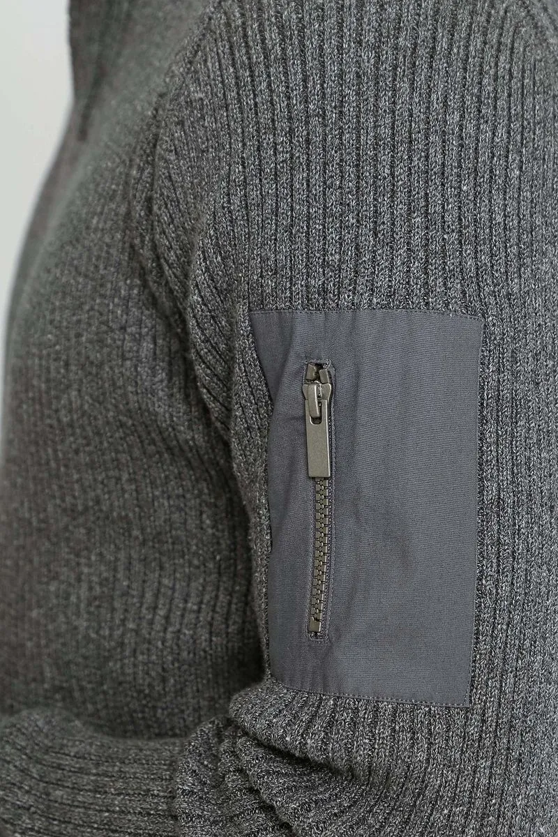 Suitable Suitable Mou Half Zip Pullover Anthrazit - Größe L, Grau, – Produktbild 1 von 5