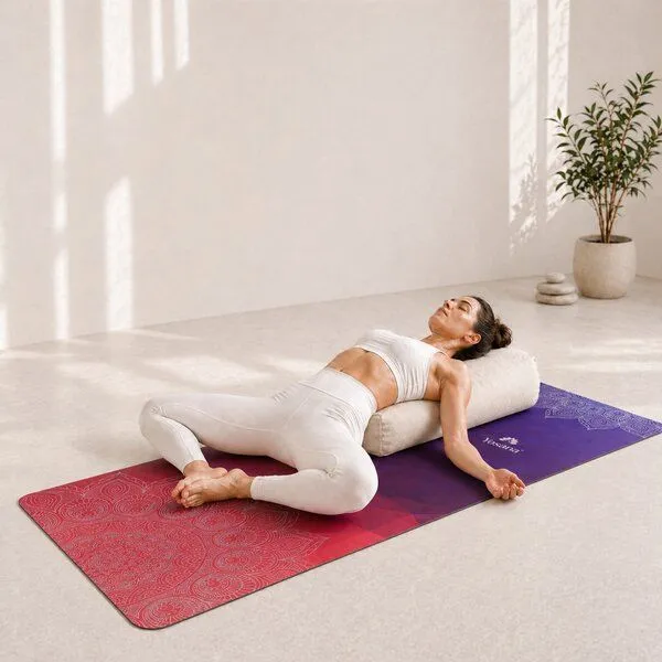 Yosana Yosana Yin Yogamatte Naturkautschuk - Aktionsset (4-Teilig), Indian sunset, – Produktbild 5 von 7