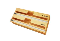 SpaceAid Folienspender Folienspender Mit Cutter, (2 in 1 Kunststofffolie, Aluminiumfolie und Wachs-Bambusspender), für Küche, Aufbewahrung – Produktbild 1 von 1