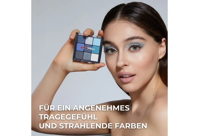 Newwell Lidschatten-Palette Palette - 9 Strahlende Farben Für Unendliche Make-Up Kreationen, 9 Farben, Blau, – Produktbild 4 von 4
