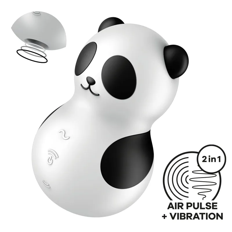 Satisfyer Satisfyer Pocket Panda, 9 cm, Schwarz, – Produktbild 1 von 1