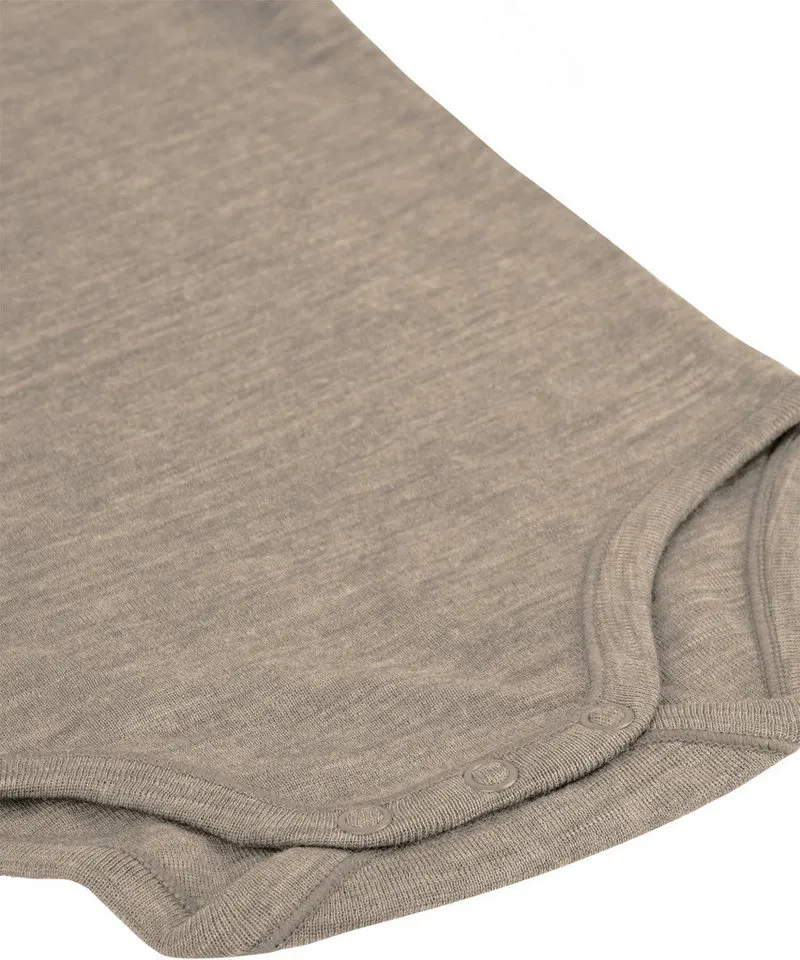 normani Kurzarmbody Baby Merino Body Kurzarm Tauranga 100 % Merino Short Sleeve Strampler- OEKO-Tex Standard 100, Beige, – Produktbild 5 von 5