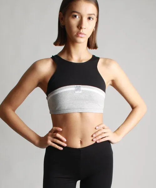 Bodyguard Bodyguard Upcycling Crop Top, Schwarz/graumelange, – Produktbild 2 von 5