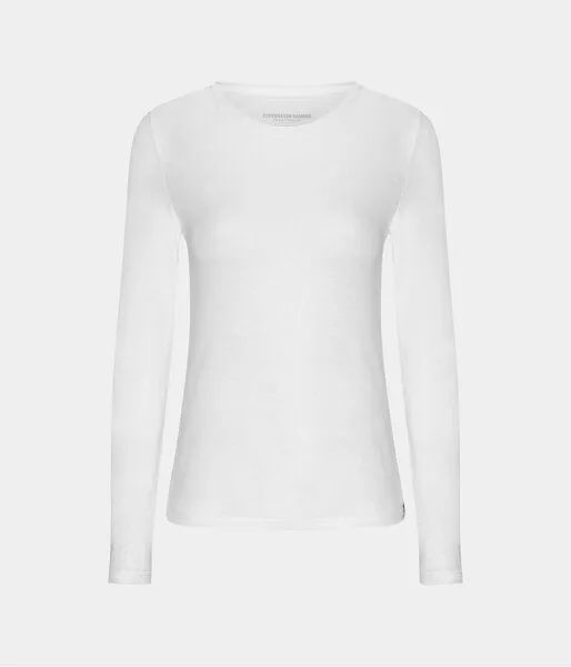 Copenhagen Bamboo Copenhagen Bamboo Weißes langärmeliges Bambus-T-Shirt – Produktbild 1 von 1