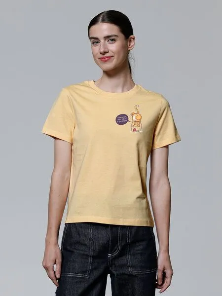 watapparel watapparel T-Shirt Frauen Funny Cat, Nispero, – Produktbild 2 von 4