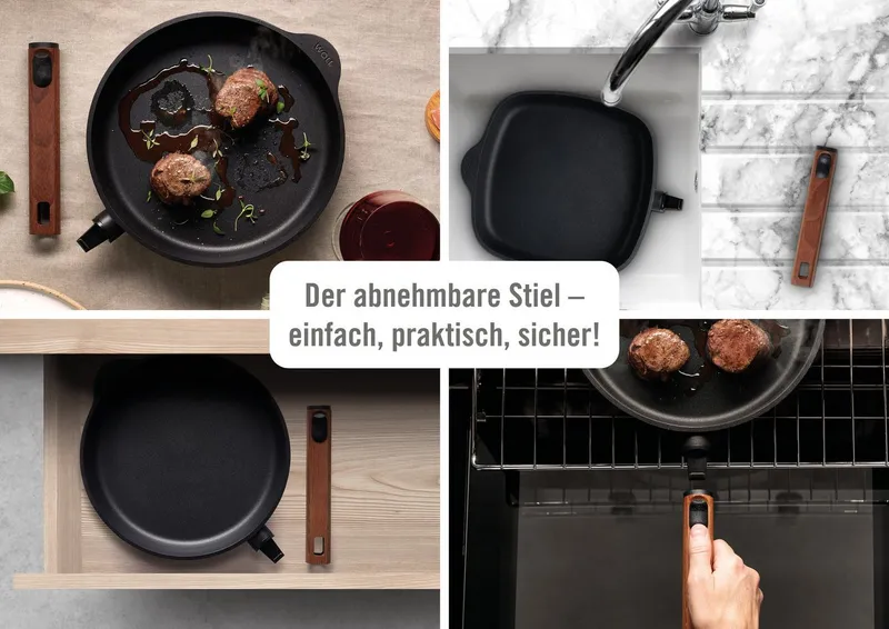 Woll Woll Bratpfanne MADE IN GERMANY - Eco Logic QXR Guss-Pfanne viereckig, Aluminiumguss (1-tlg), Diamond-QXR - Beschichtung, Schwarz, – Produktbild 4 von 5