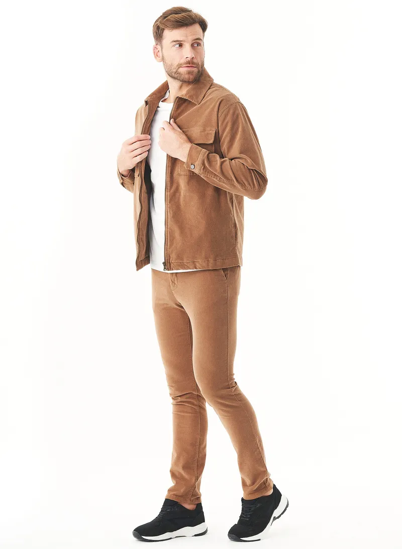 ORGANICATION ORGANICATION Herren vegan Kordhose Slim Fit Camel, Braun, – Produktbild 1 von 2