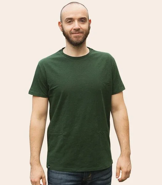 päfjes päfjes Basic / Blanko - Fair gehandeltes Bio Männer T-Shirt Slub, Grün, – Produktbild 1 von 3