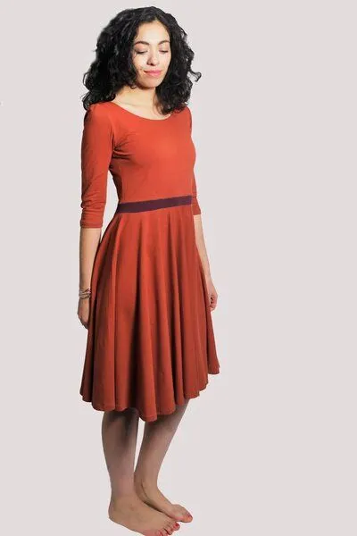 Frija Omina Frija Omina Bio Kleid "Vrida", Rost/ aubergine, – Produktbild 1 von 4
