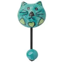 Tranquillo Wandhaken OCEAN MEOW - türkis – Produktbild 2 von 5