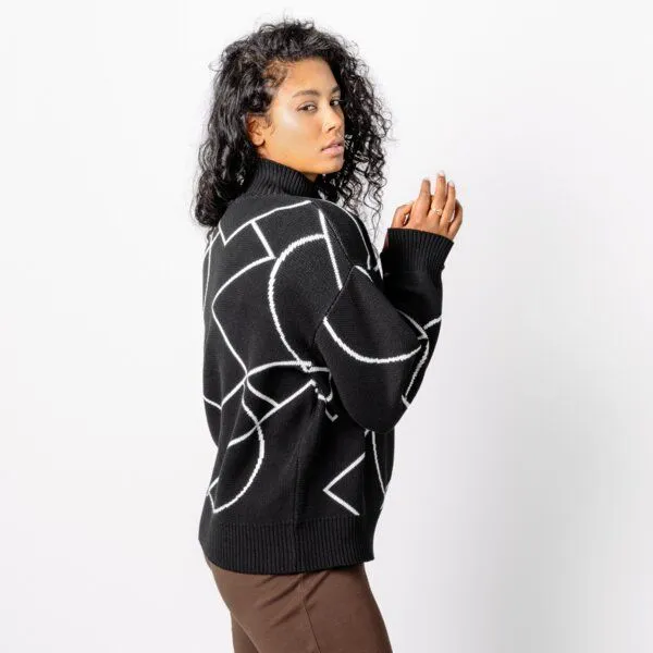 trueStory trueStory Oversized Pullover - GRESA, Black/white (mehrfarbig), – Produktbild 2 von 4